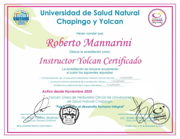 Certificado Herbolaria